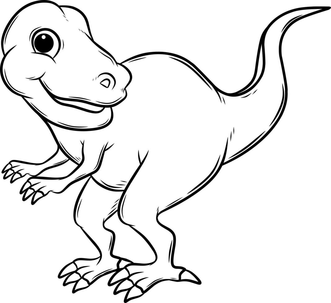 Cute Dino coloring book Vector illustration