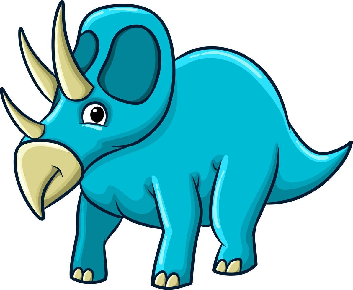 Illustration of funny Triceratops dinosaur vector