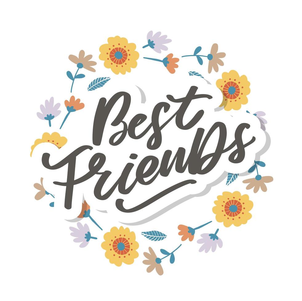 mejor amiga para siempre día de la amistad alma hermana con diseño de letras de corazón mejor amiga forewer bff mejores amigas vector