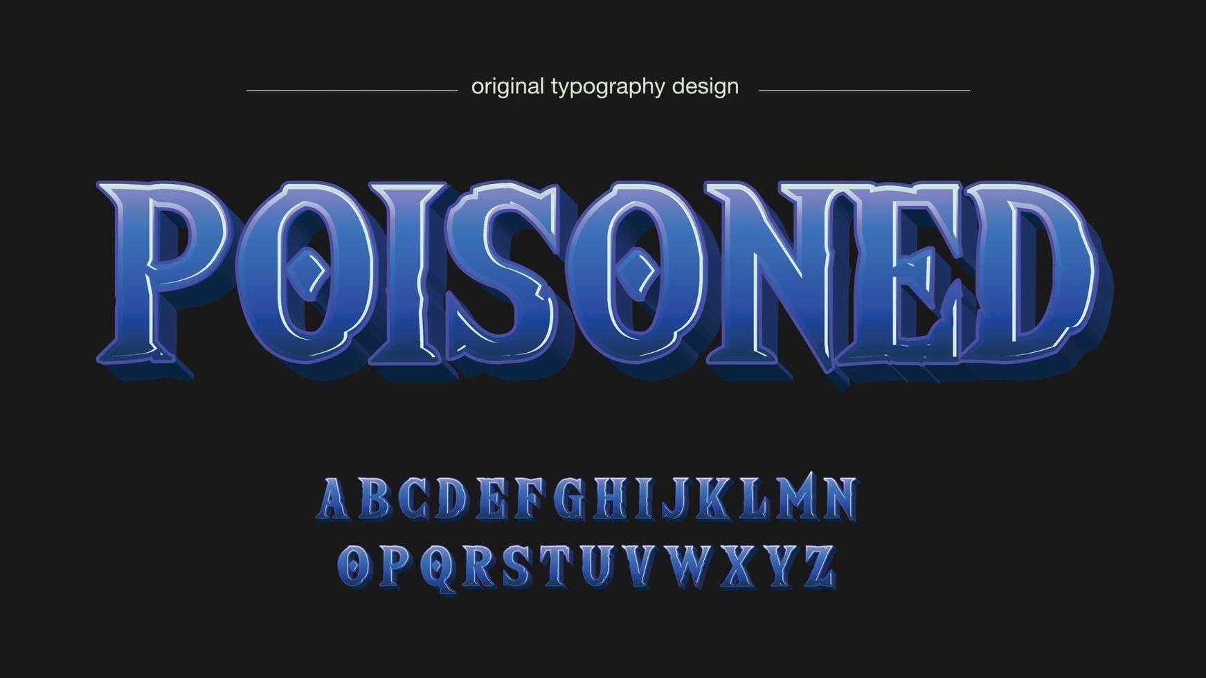 tipografía azul del logotipo del juego 3d vector