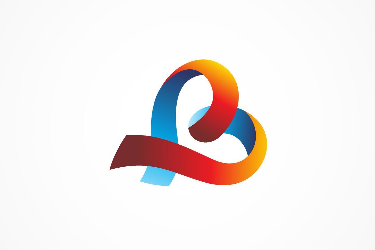 colorful ribbon letter b logo vector