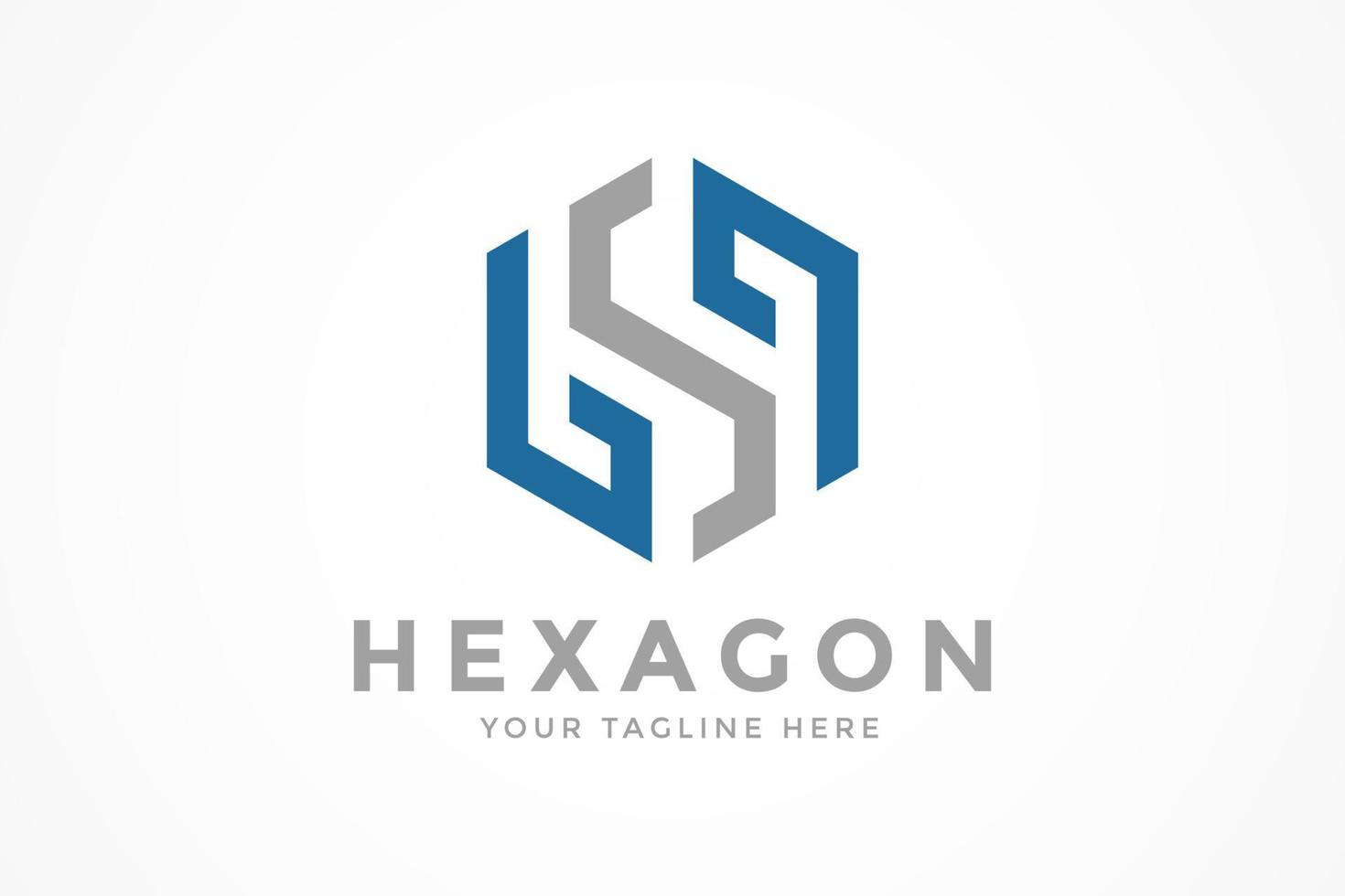 abstract hexagonal logo vector