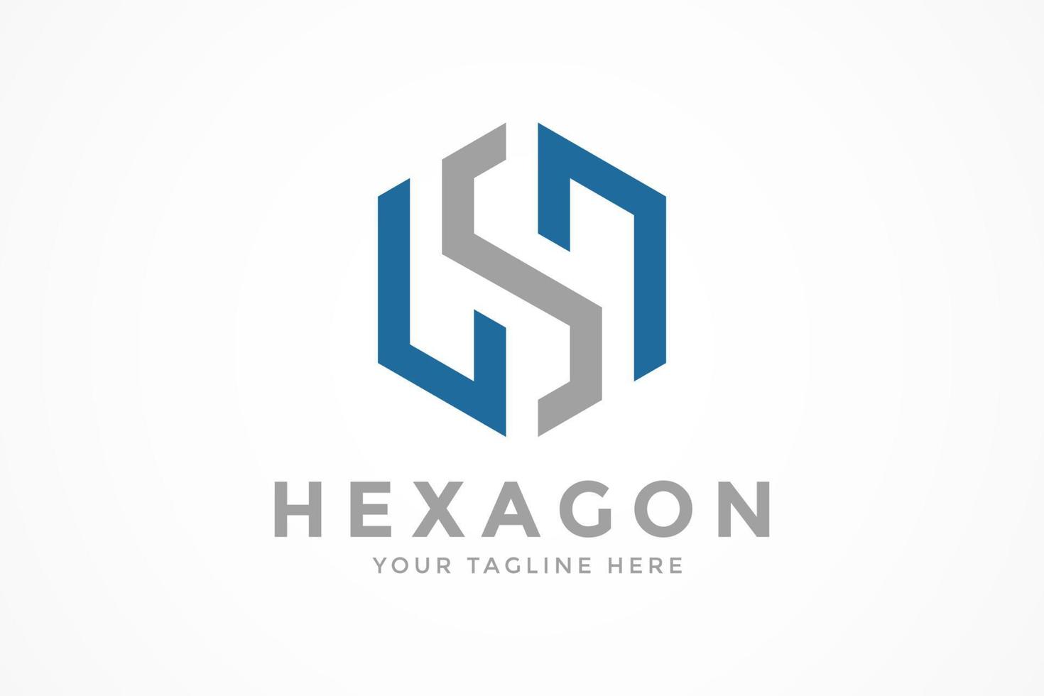 logotipo hexagonal abstracto vector