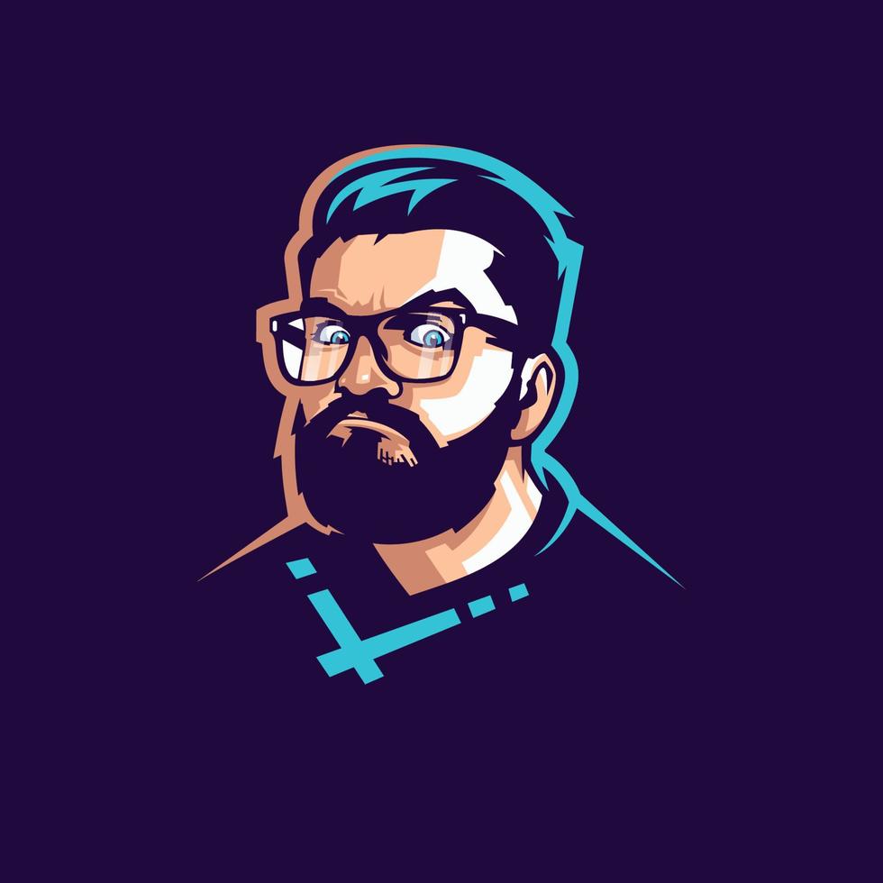 beard illustration with vector