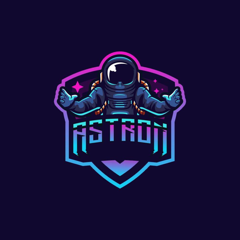 astronaut logo design with cool color vector