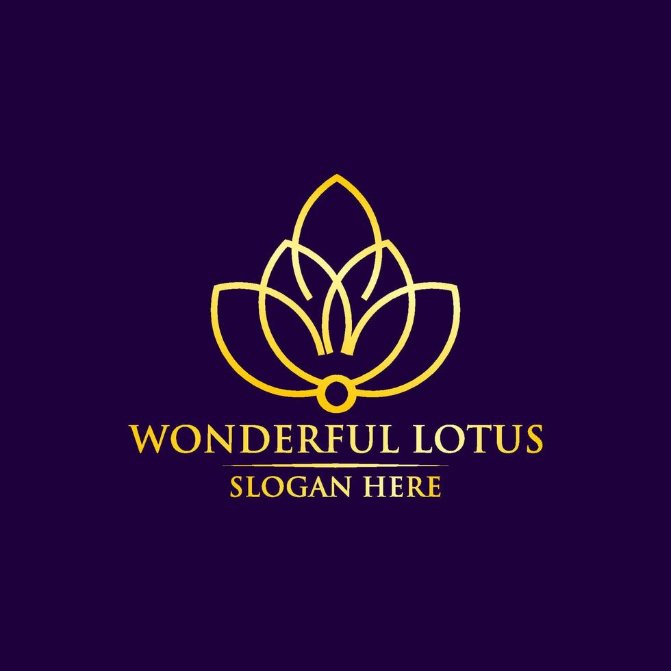 wonderful lotus logo vector