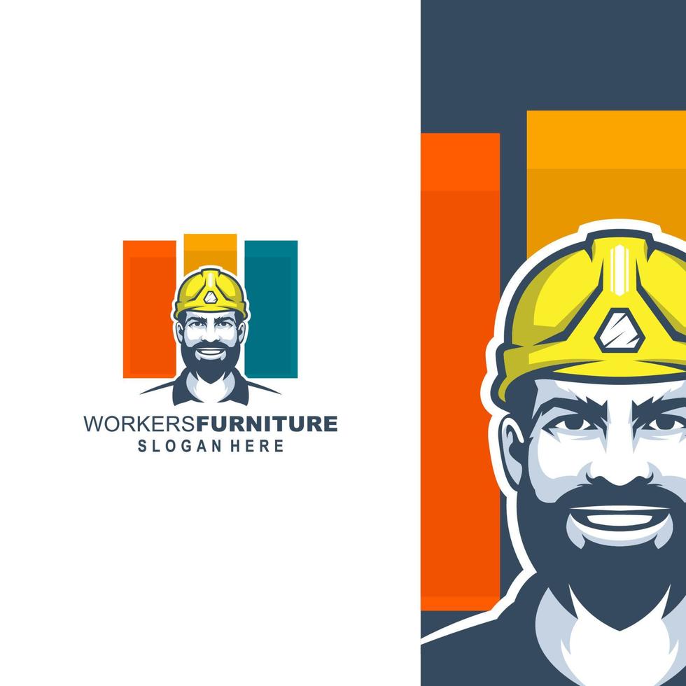 worker logo design vector