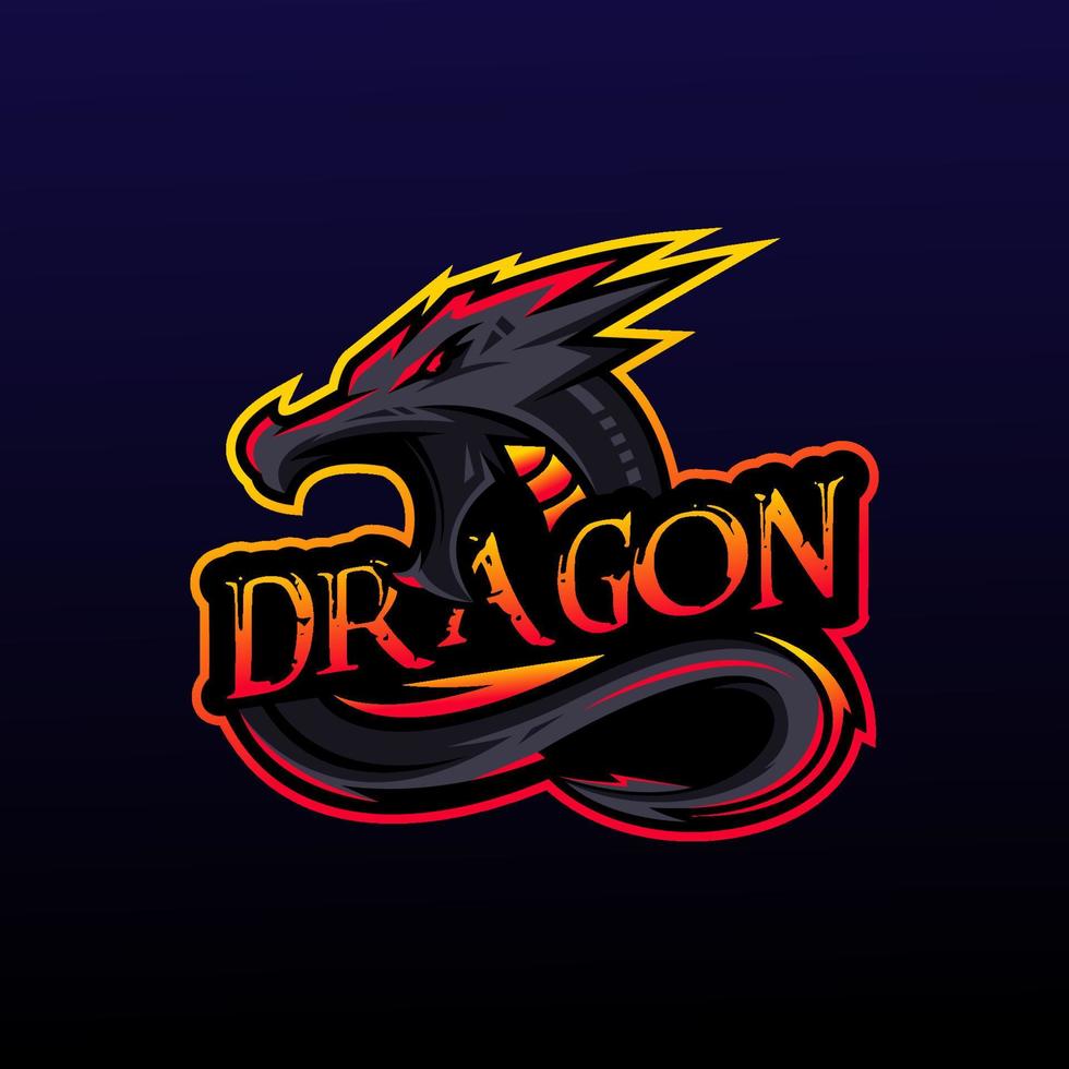 dragon logo design with vector