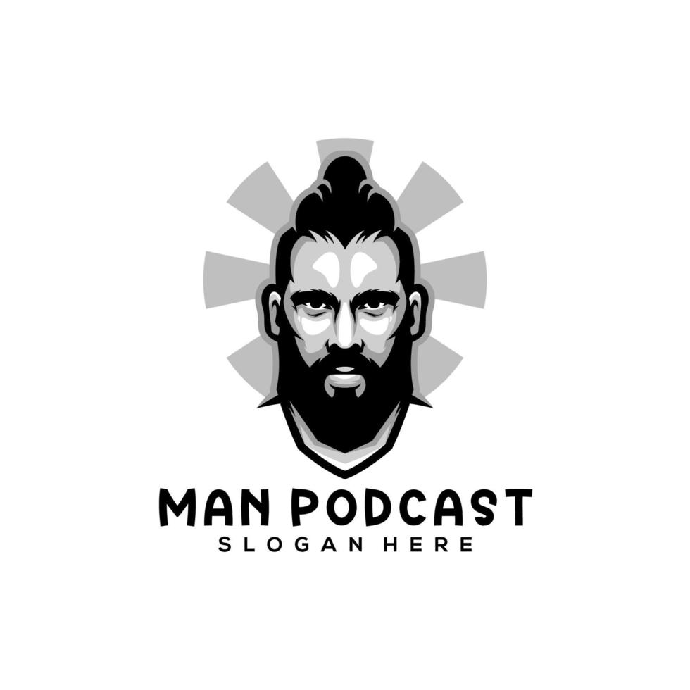beard logo design vector