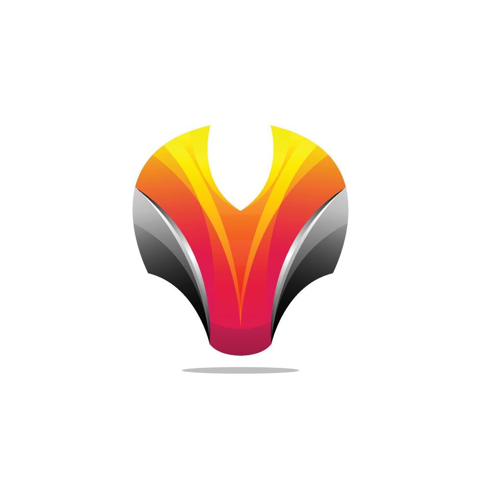 abstract fox logo 3D vector