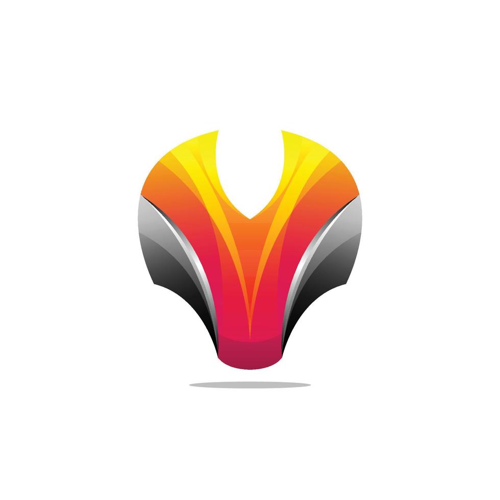 abstract fox logo 3D vector