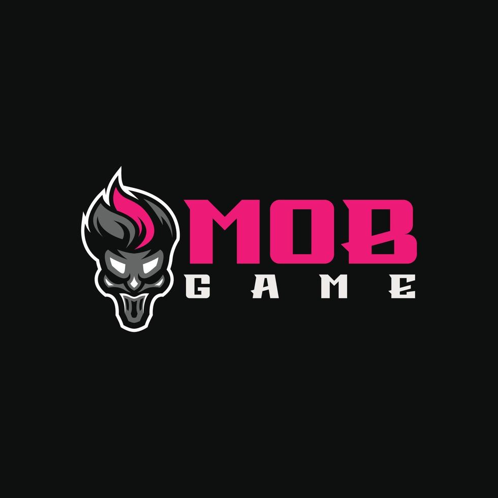 skull gaming logo design vector