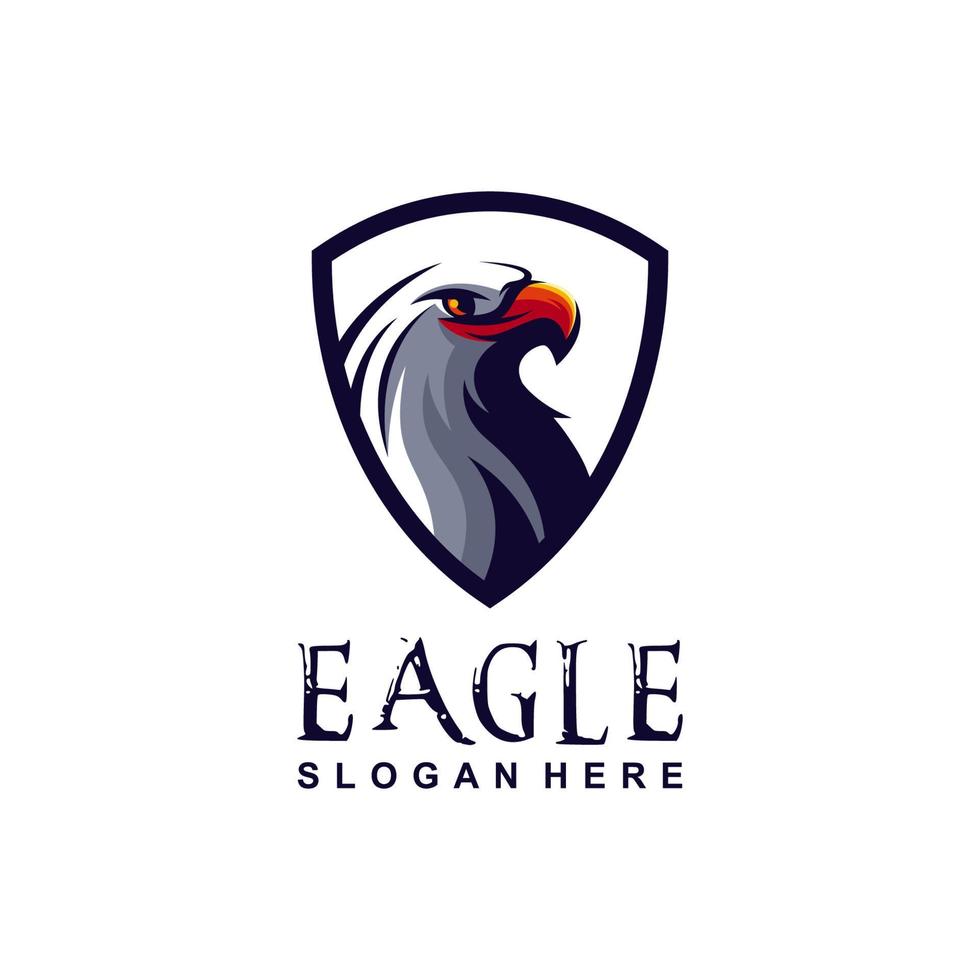 eagle logo design with shield vector