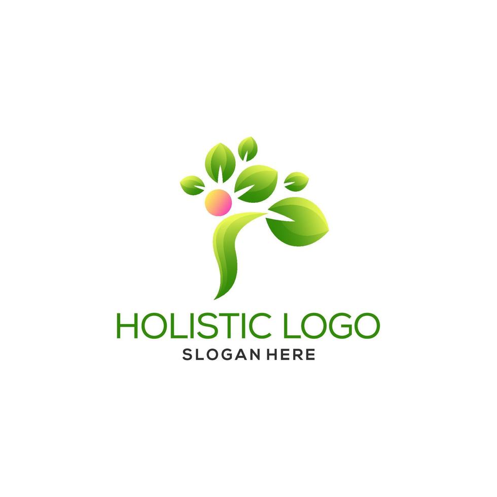 diseño de logotipo holístico con vector