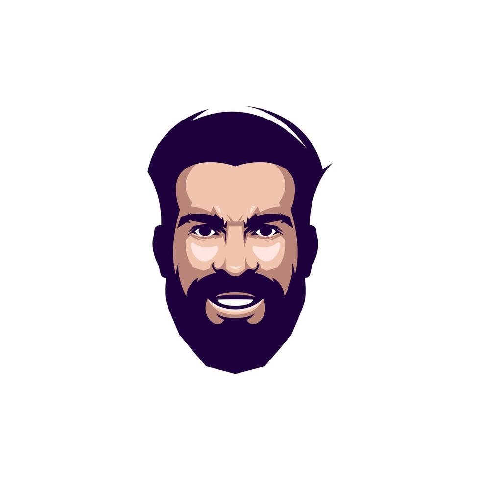 diseño de logotipo de barba vector