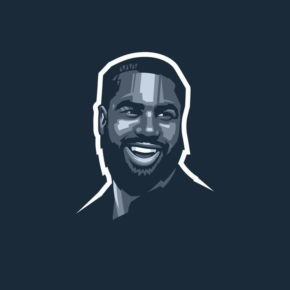 black man logo vector