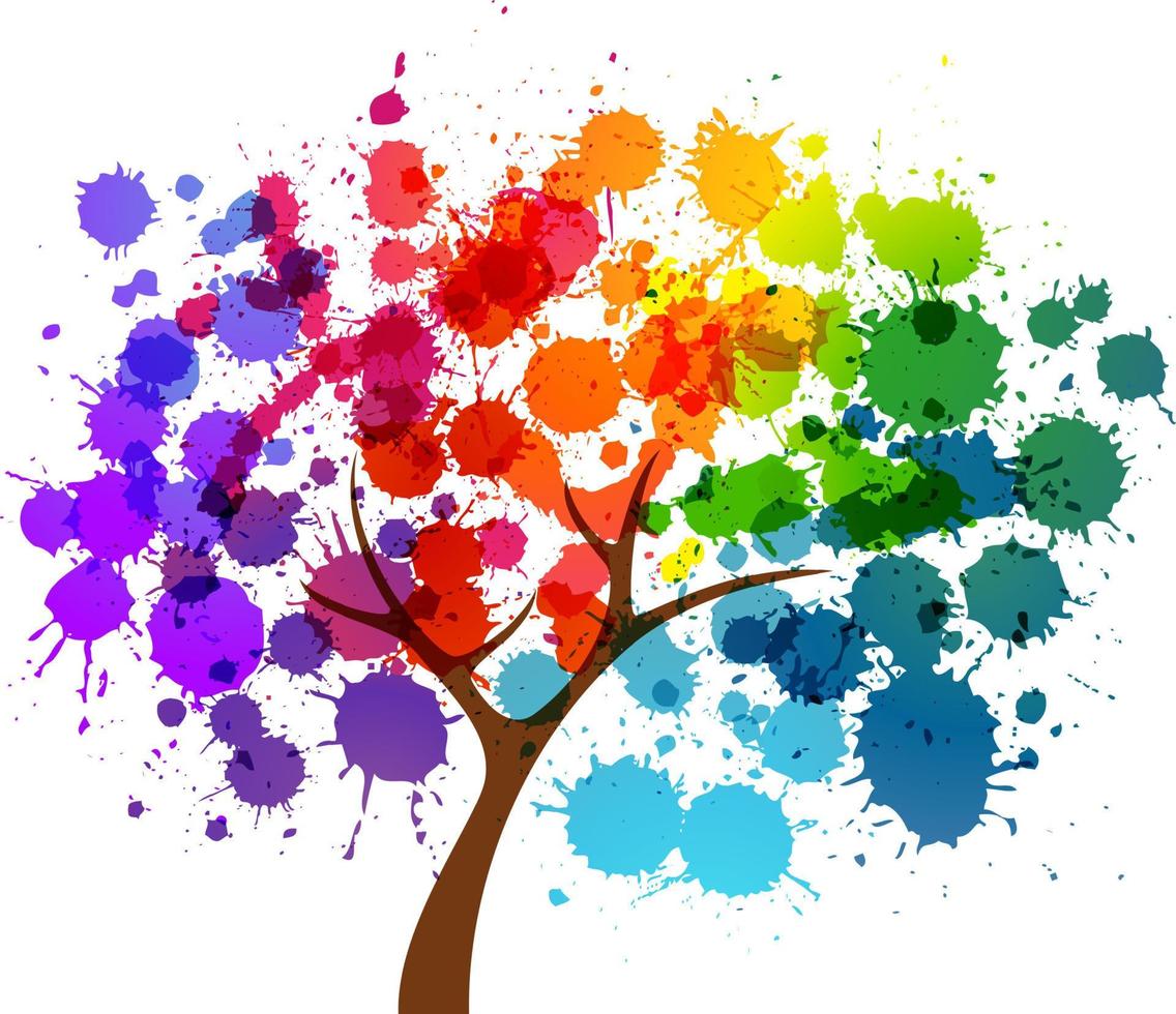 Paint Tree Clipart on white background vector