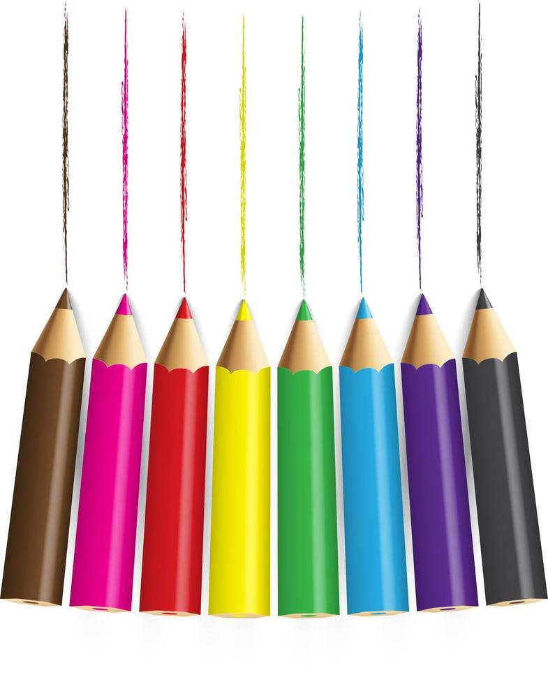 Pencils colour with white background. vector illustration