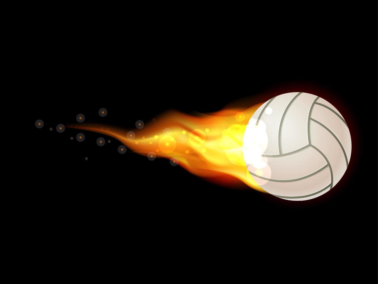 pelota de voleibol flameado vector