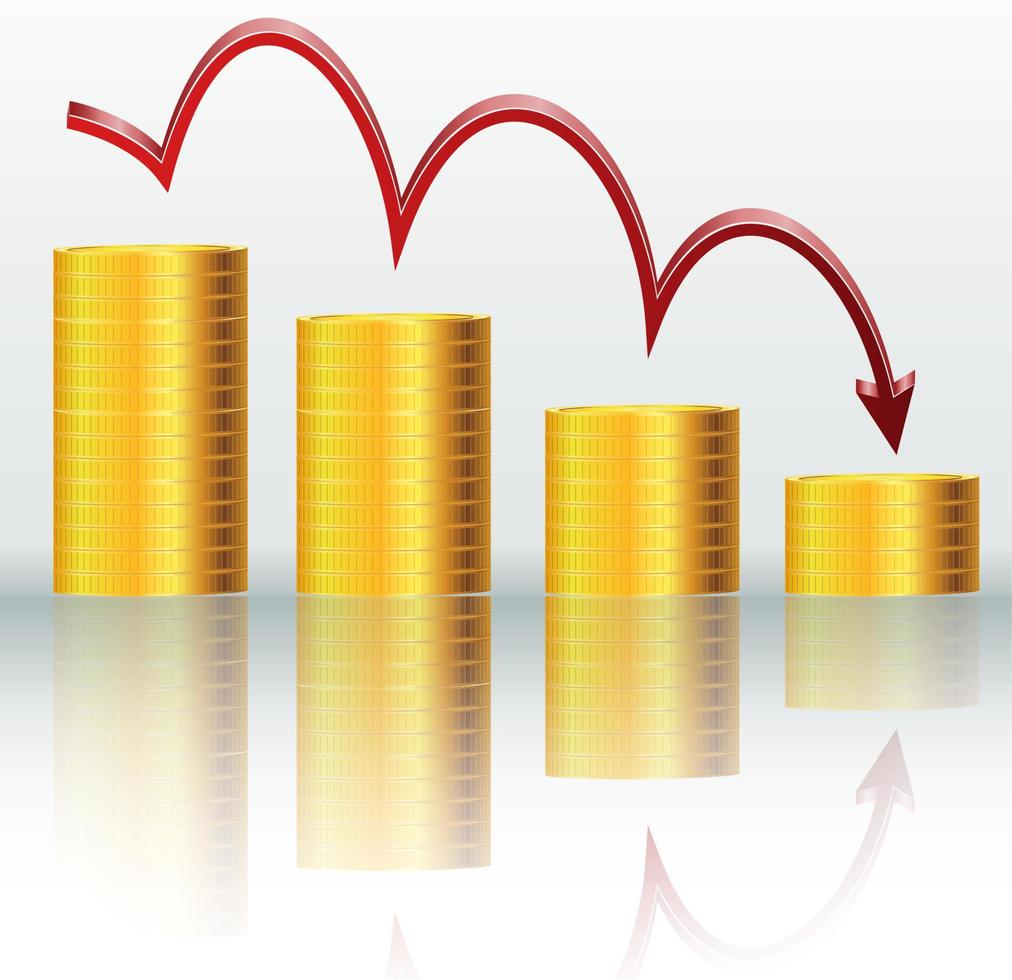 Financial concept, declining graph vector