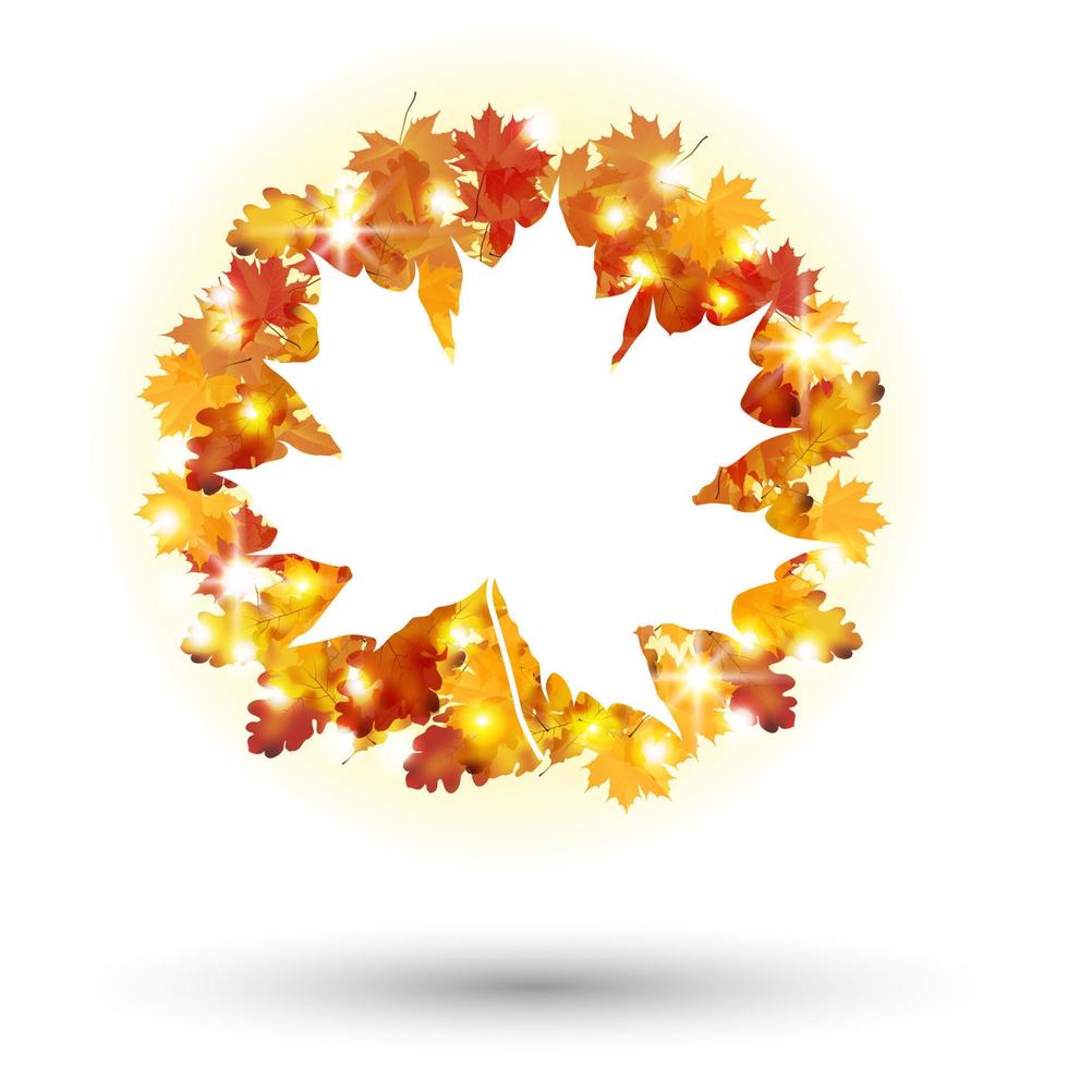 Autumn Frame concept circular isolated background vector