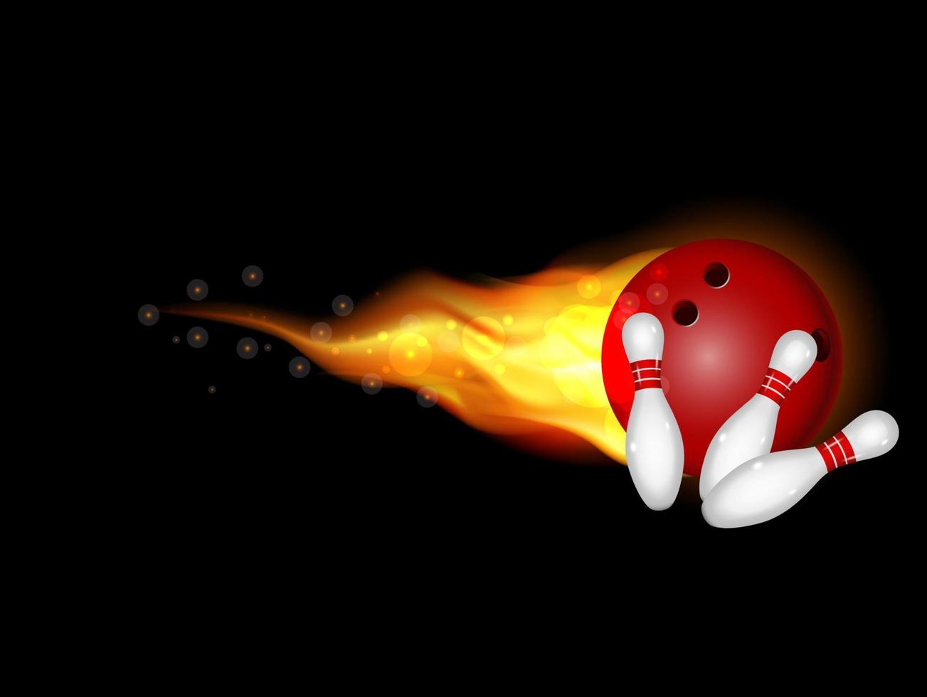 fire Red bowling ball is making a strike vector