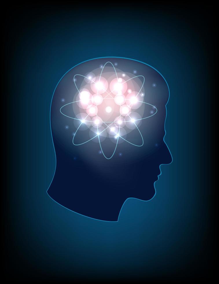 head of the human mind, consciousness, imagination, science and creativity vector