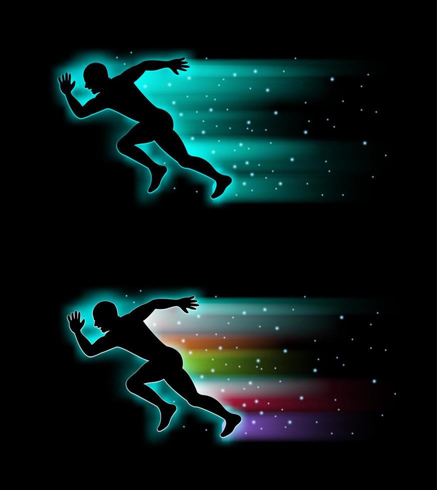 Silhouettes of people running vector