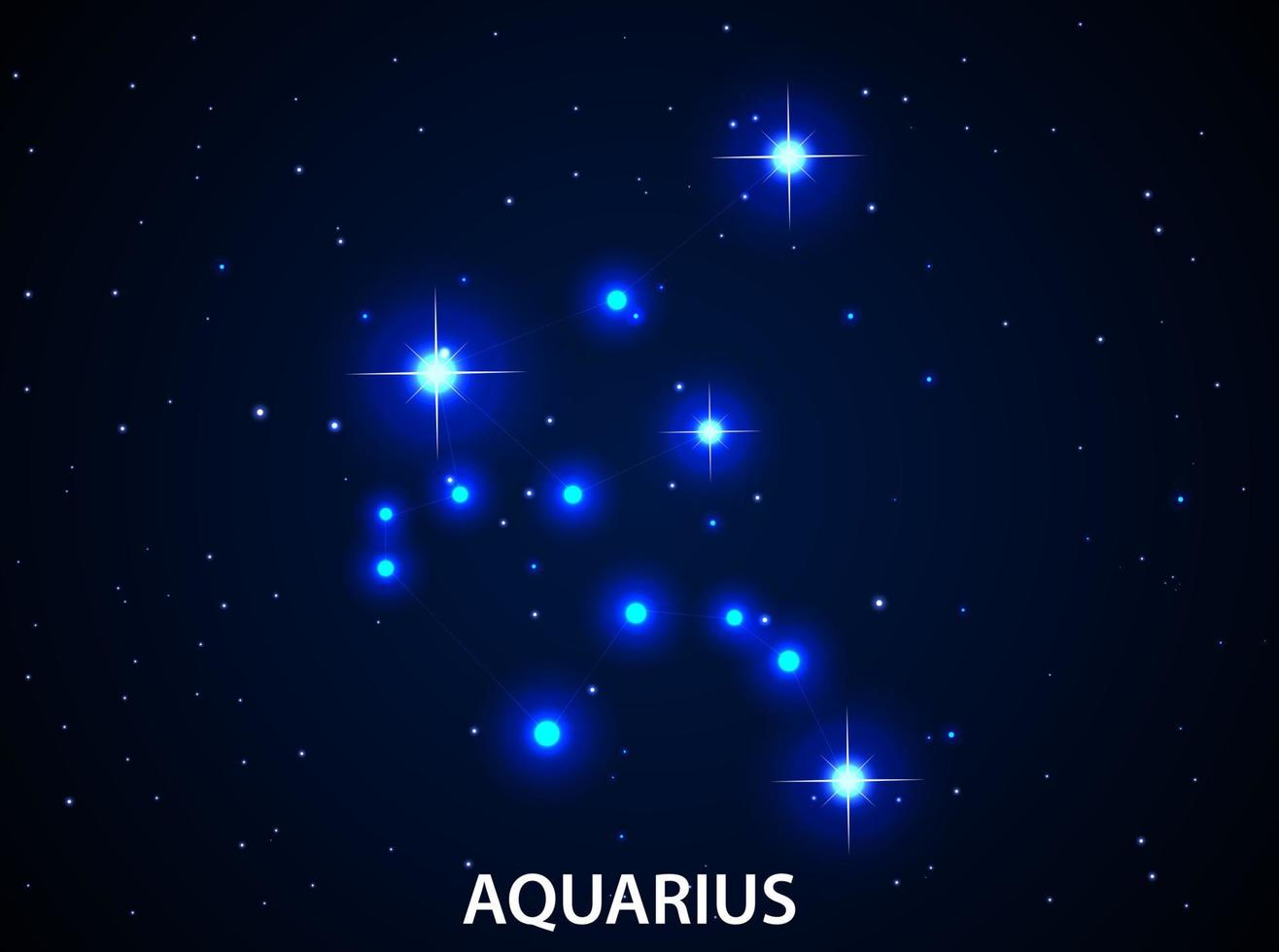 conjunto de símbolo zodiaco acuario vector