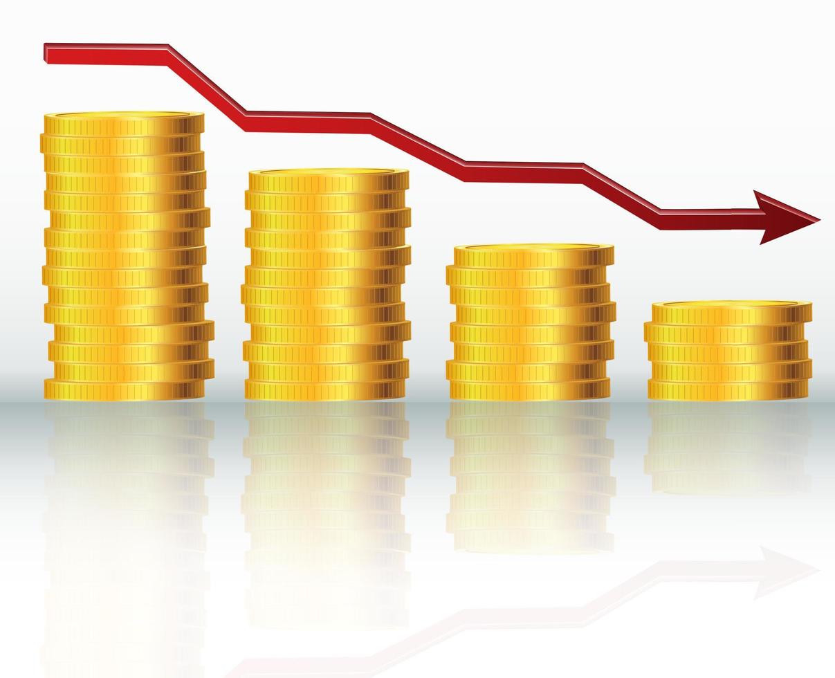 Financial concept, declining graph vector