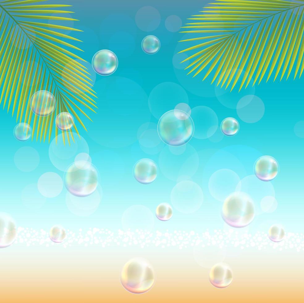 Landscape of sea palm tree vector