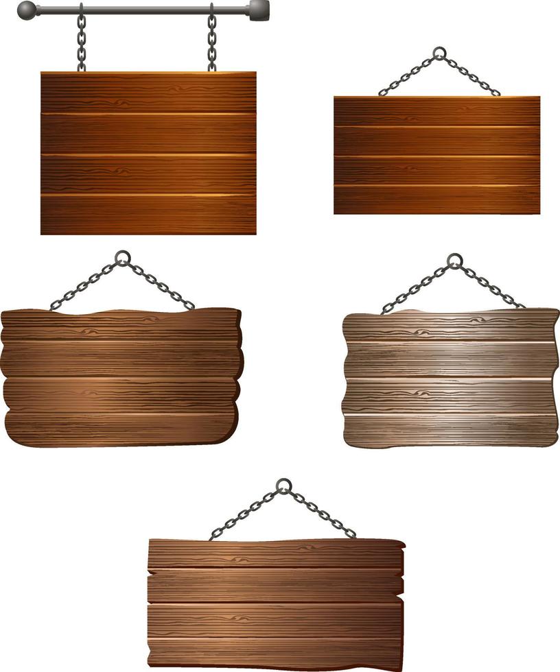 Wooden board collection vector