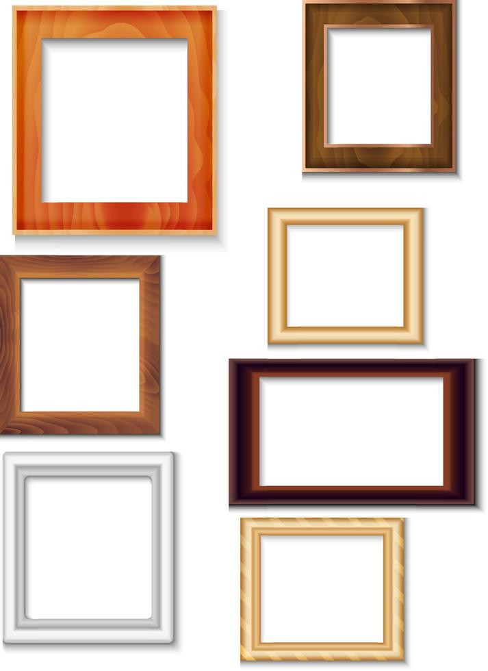 Modern picture frames on white background vector