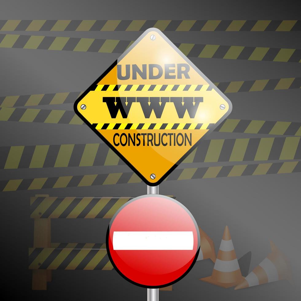 Under construction sign. Vector