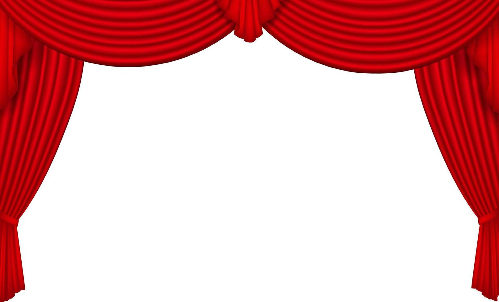 Red silk curtain vector