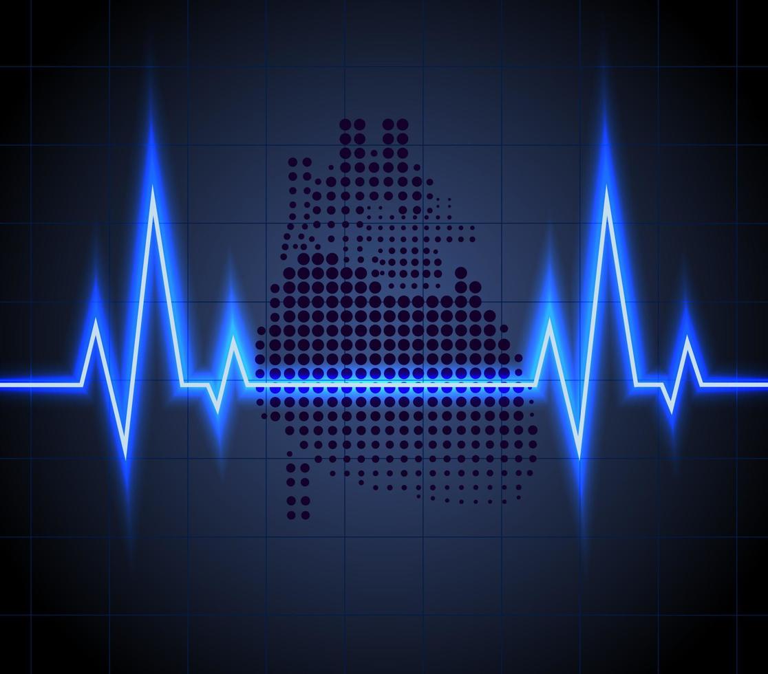 Illustration of heart beats on Healthcare and icon heart background vector