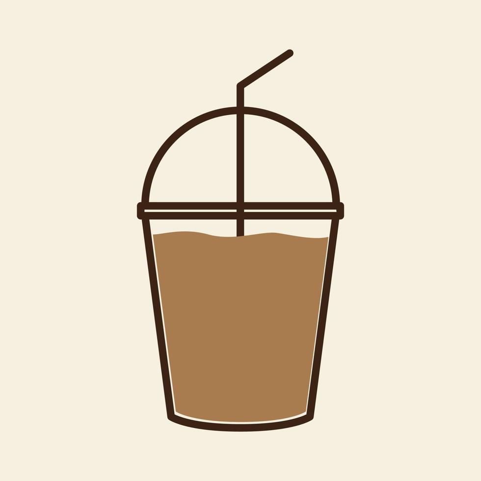 beber chocolate fresco con taza logotipo moderno símbolo icono vector diseño gráfico ilustración idea creativa