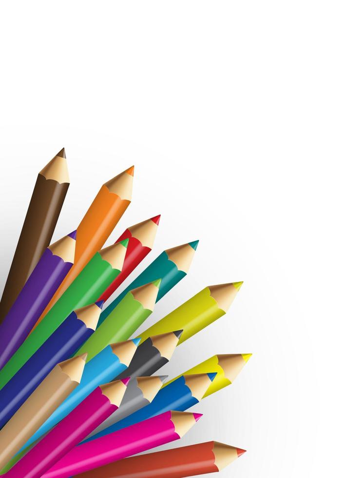 colecciones de lápices de colores con fondo blanco. ilustración vectorial vector