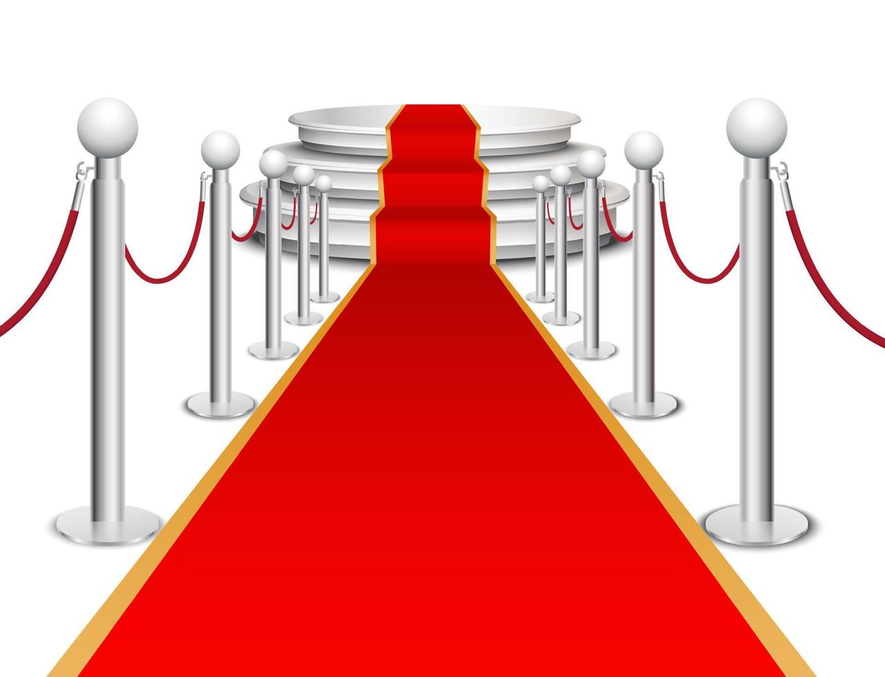 alfombra roja aislada sobre fondo blanco. vector