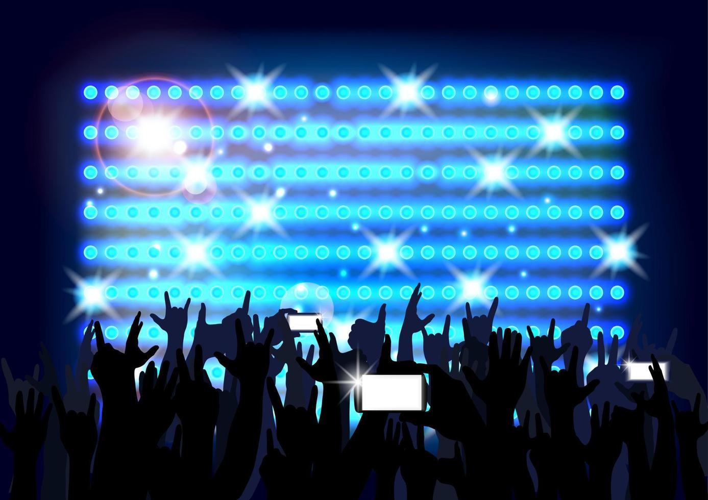 Blue background crowd of party people. Vector