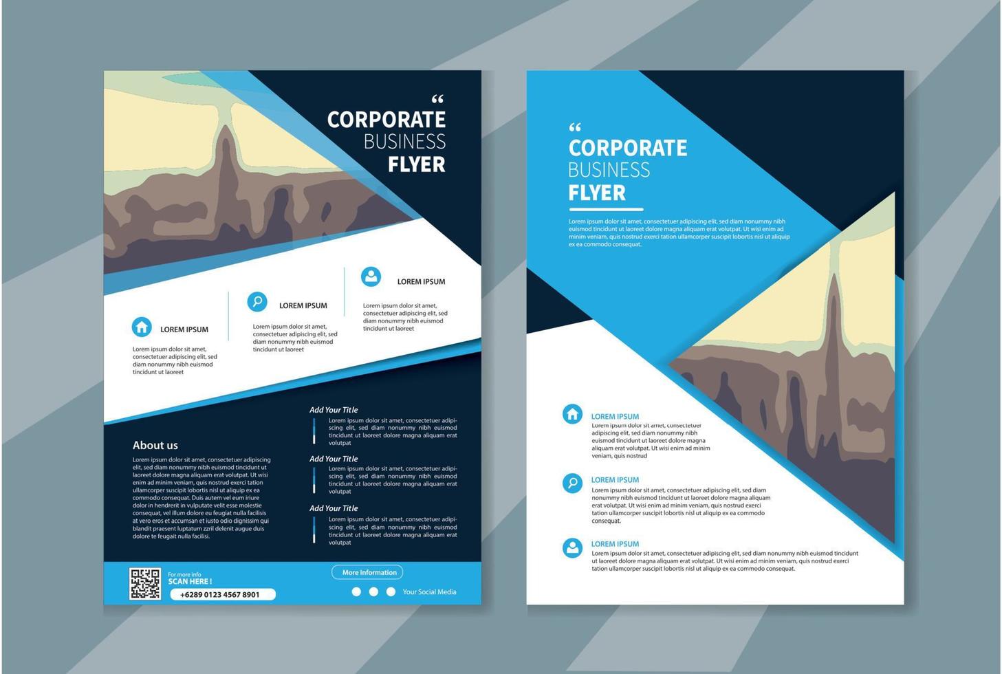 flyer template for brochure and annual report vector