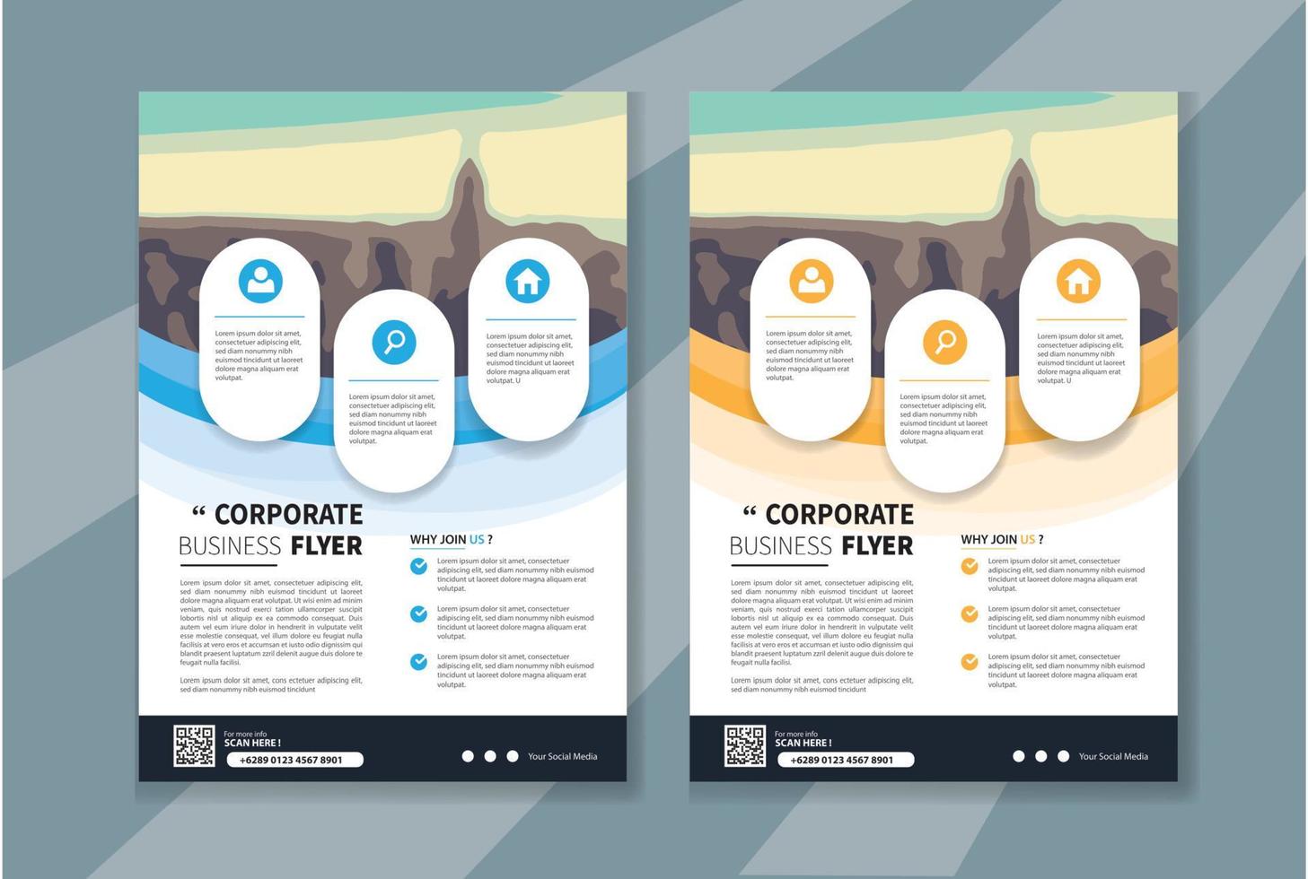 flyer template for brochure and annual report vector