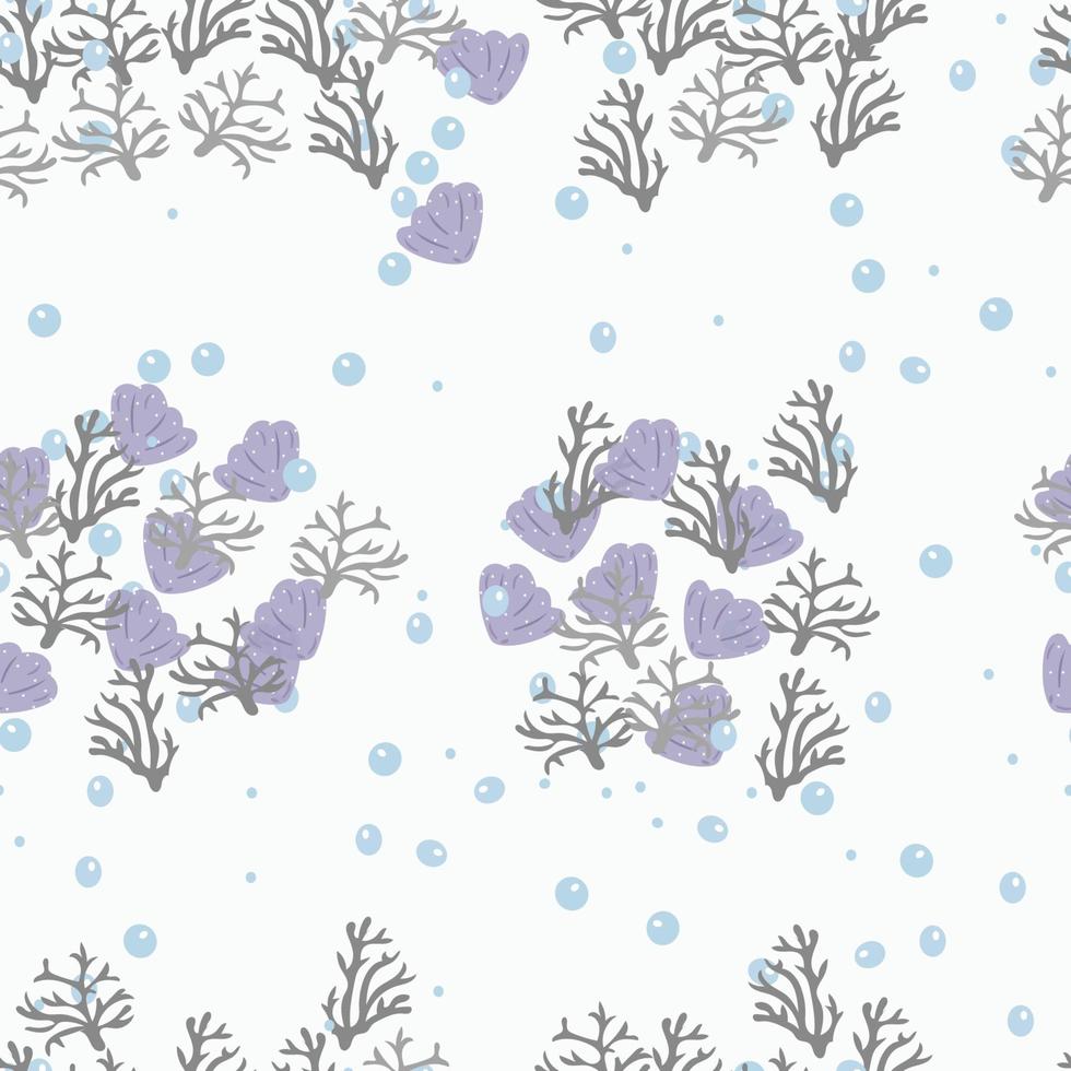 beautiful seamless pattern of coral shell vector