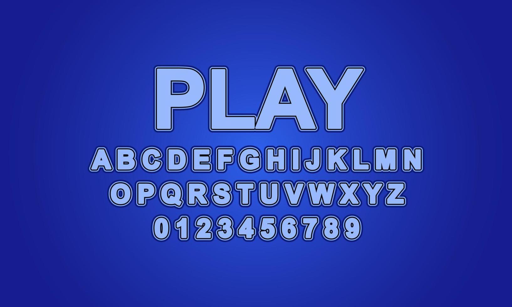Editable text effect play title style vector