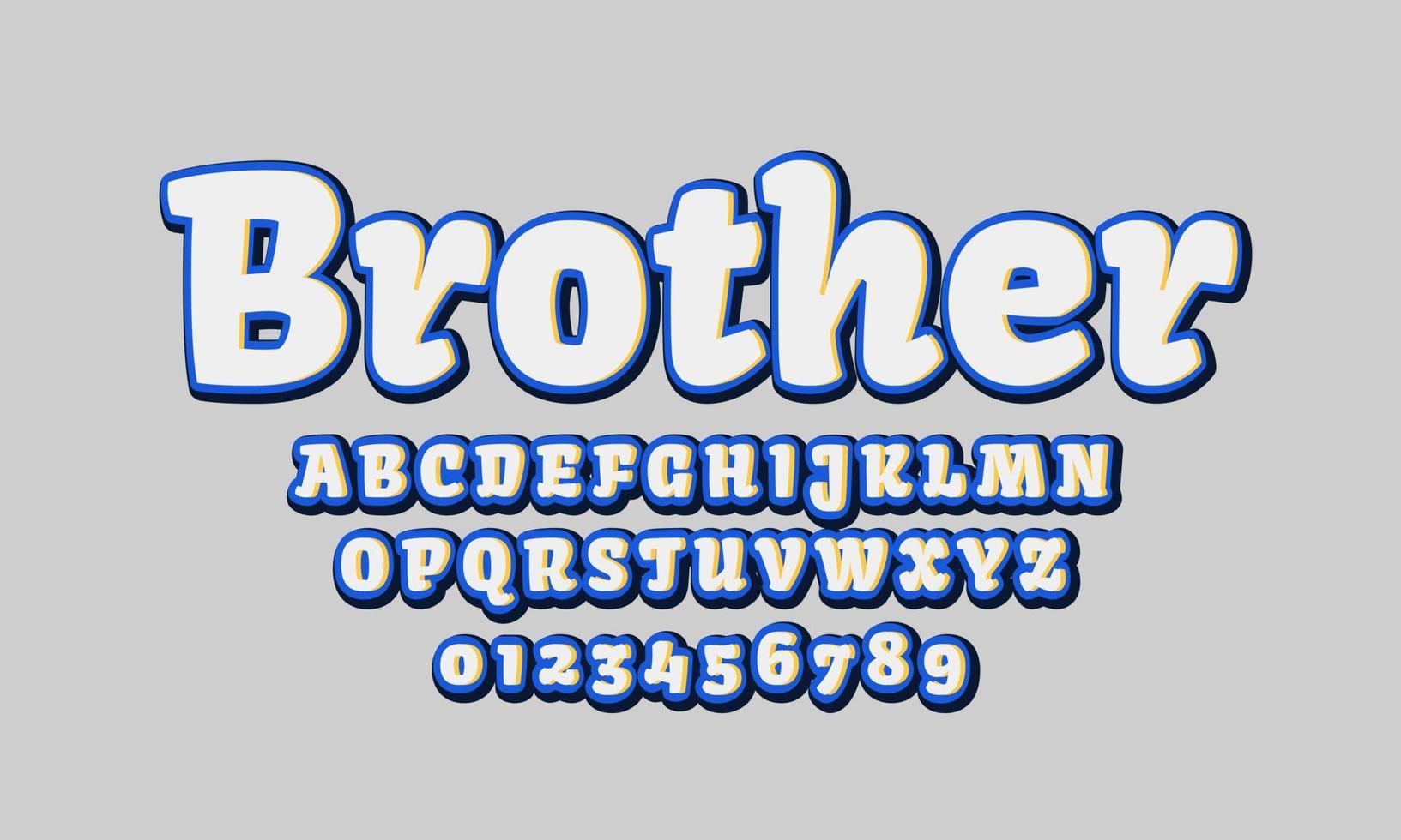 estilo de título de hermano de efecto de texto editable vector