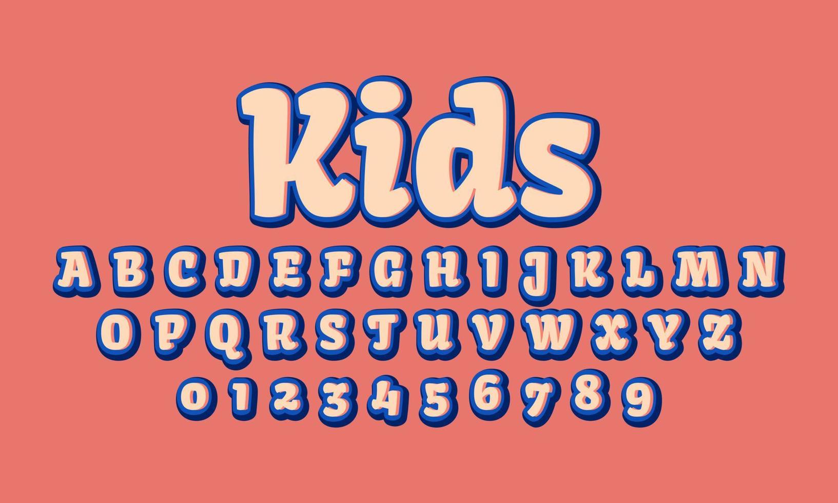 kids text effect vector illustration