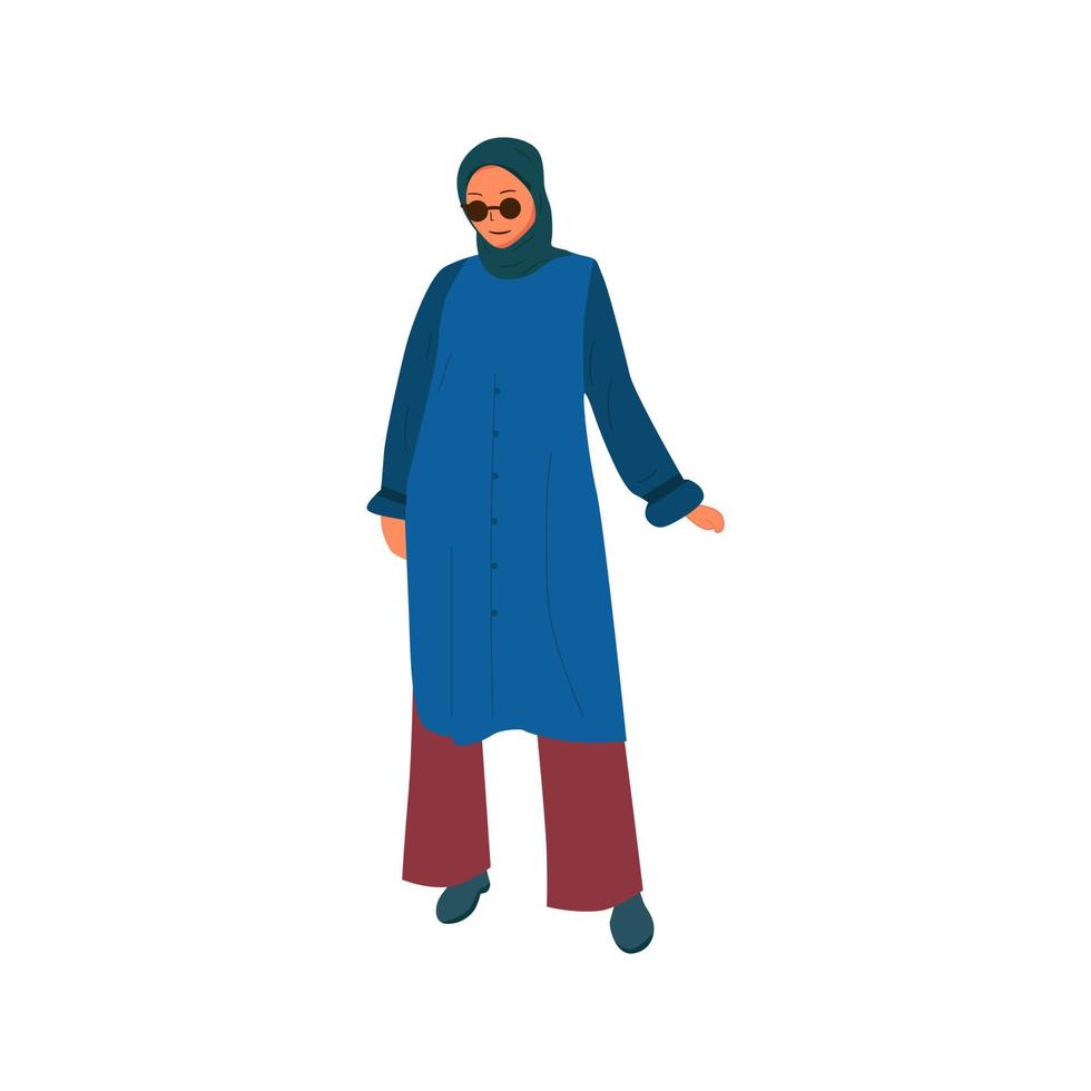 ilustración de mujer hijab vector