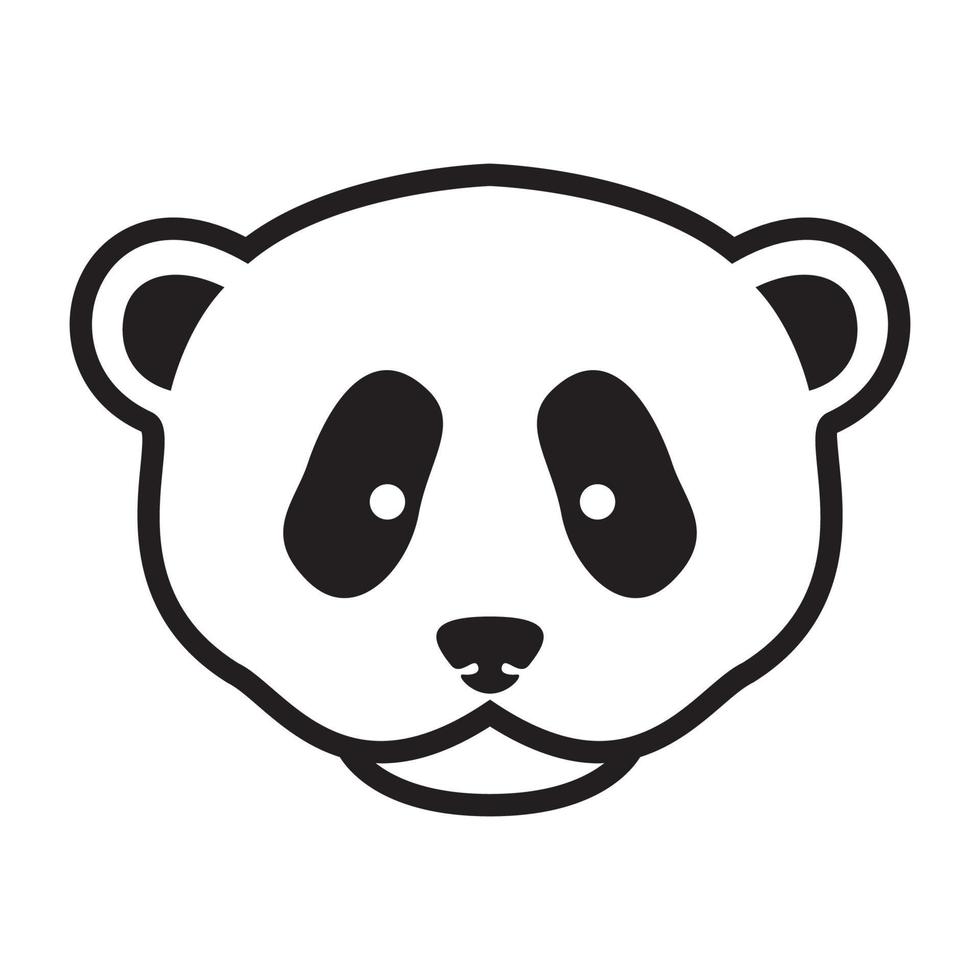 face cute panda sad logo design vector graphic symbol icon sign illustration creative idea