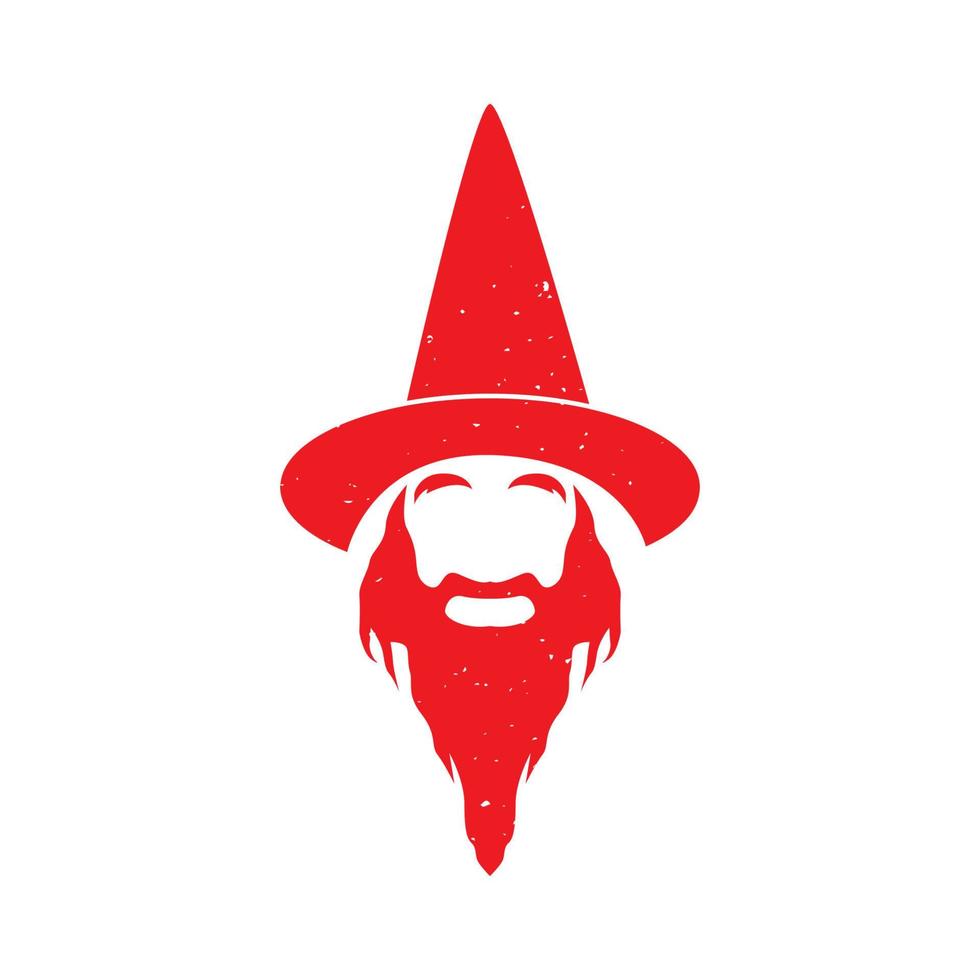 color vintage anciano barba bruja logotipo símbolo icono vector gráfico diseño ilustración idea creativa