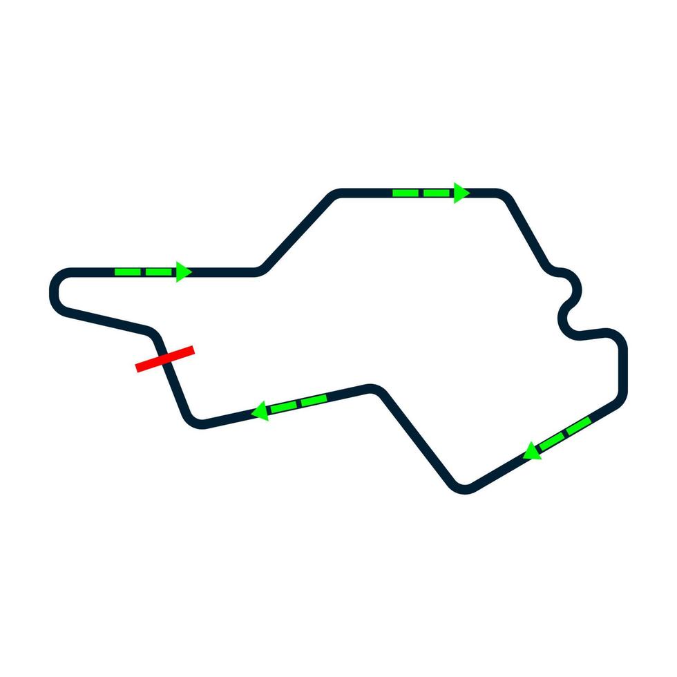 vista superior del mapa de la pista de carreras fondo blanco aislado vector